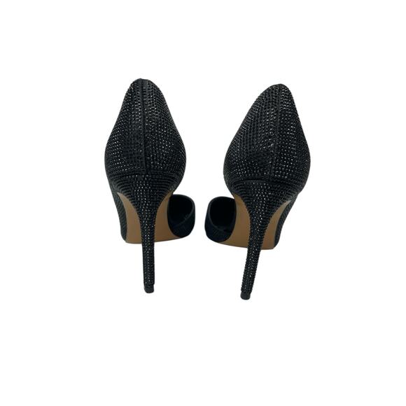 Mango MNG Black Rhinestone Pointed Toe Slip On Stiletto Heels Pump Shoes Sz 8.5 - Picture 3 of 6
